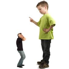 are you a permissive stepfather? - picture of big child talking down to small dad