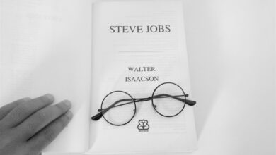 Round Glasses Lying on Steve Jobs Biography by Walter Issacson