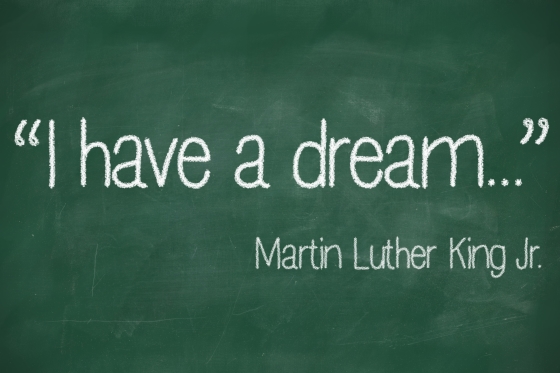 are you a worm, rattlesnake or boa constrictor - picture of MLK Jr quote, "I have a dream..." written on a chalk board