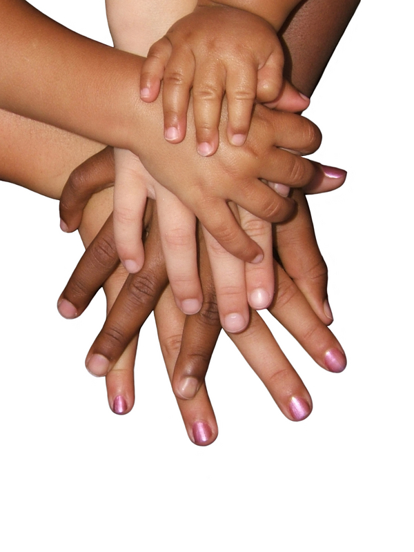 Family Members Hands of Different Races
