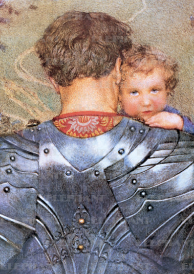 Knight Holding Child