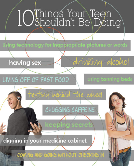Ten things your teen shouldn't be doing