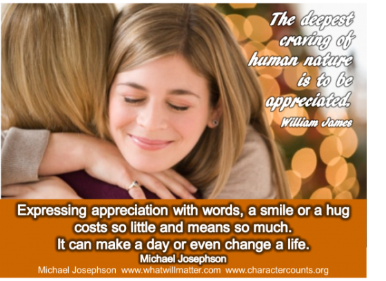 Gratitude expressing appreciation