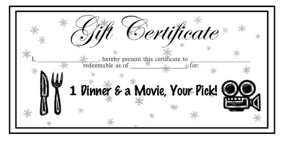 gift ideas for your parents - Gift-Certificate-Dinner-Movie-Your-Pick
