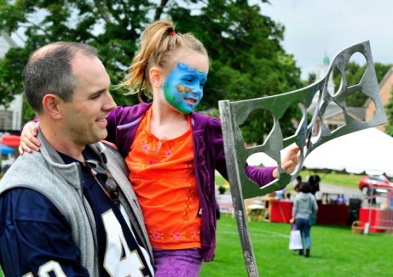 Creative time - Stepdad showing daughter art work