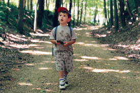 Hills - young boy hiking