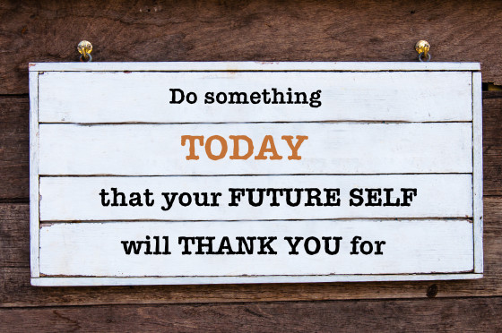 Do Something Today That Your Future Self will Thank You for Inspirational message written on vintage wooden board. Motivational concept image