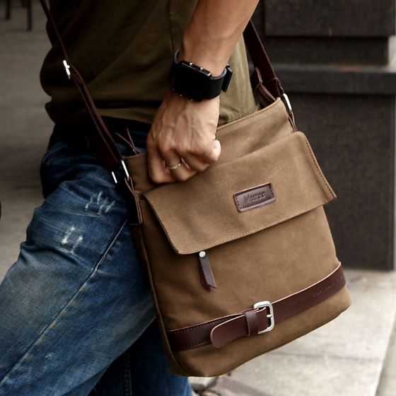right man bag to match your personal style - man with messenger bag
