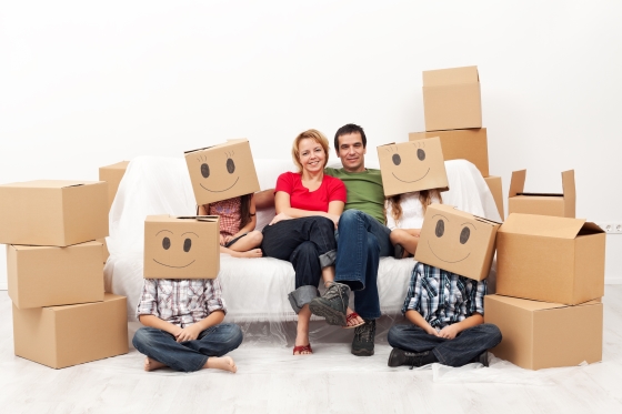 help your child make that move - stepfamily having fun moving into their new home