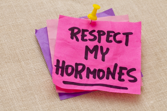 hormone related health issues and how to treat them naturally - a pink post it note with the words, "Respect My Hormones"