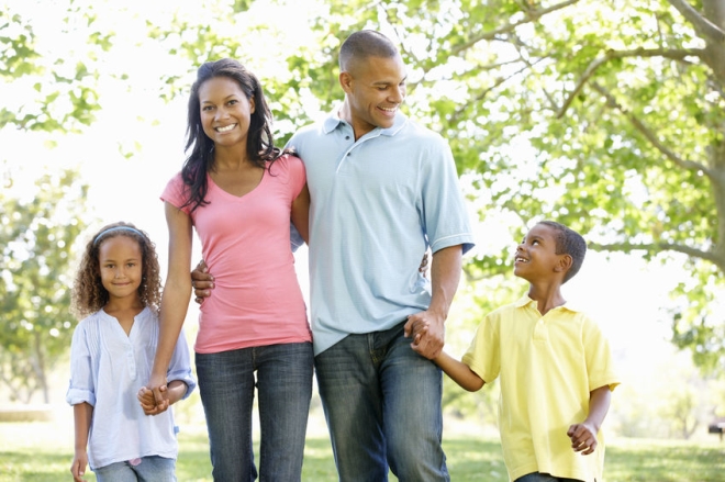 summertime fun and healthy family activities - blended family out on a summer walk