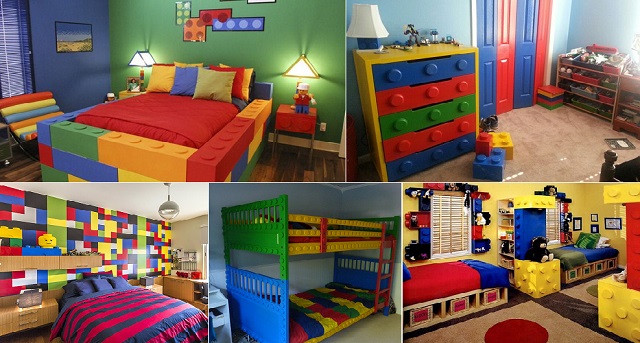 creating the ultimate Lego bedroom - pictures of several Lego themed bedrooms
