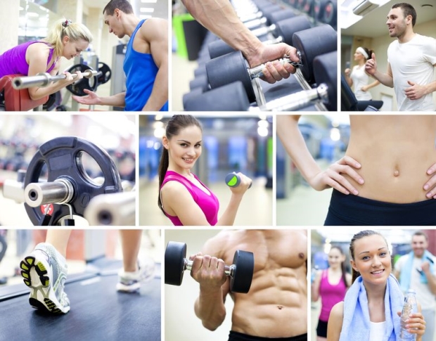 find your perfect exercise match -collage of images healthy lifestyle