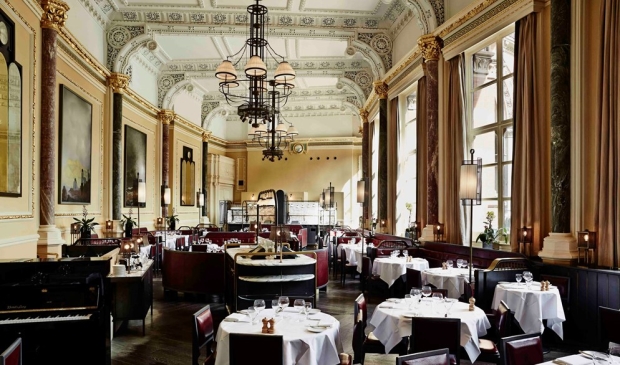 romantic dining at a posh restaurant - Interior of a posh London restaurant