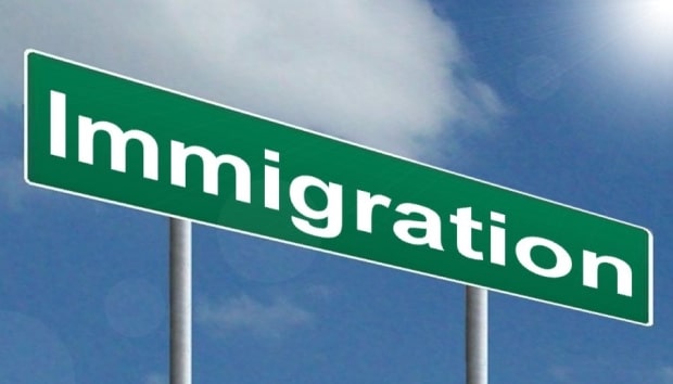 sign with the words, "Immigration"