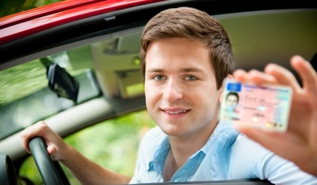 teen driver with new driver's license