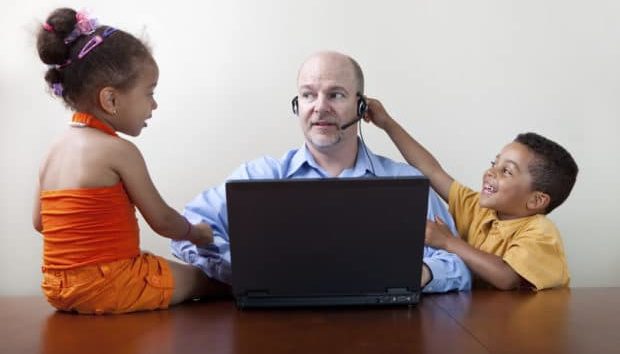 keeping kids busy when working at home -single dad dealing with distractions working from home