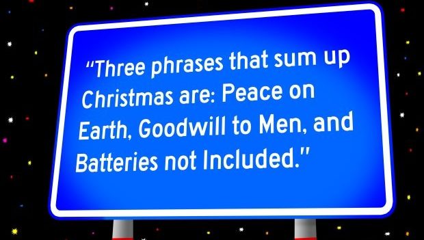 billboard with funny Christmas sayings