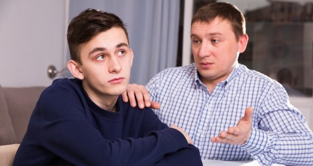 stepdad engaging with teen stepson
