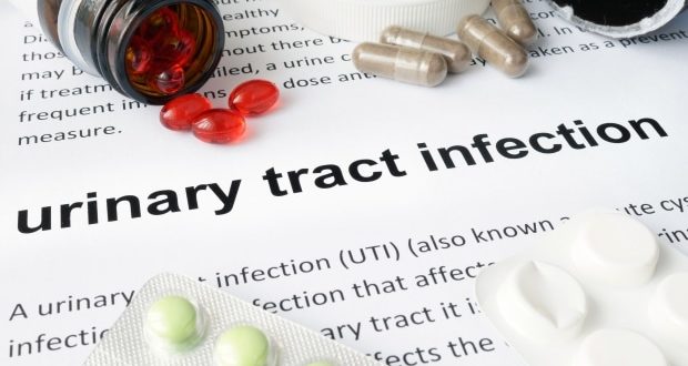 urinary tract infections-picture of the words urinary tract infection with various medications