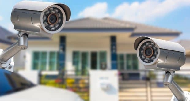 inexpensive security options for homes-a CCTV Camera in front of a house