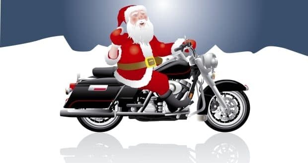 Twenty-five Santa Claus puns - Santa on Harley Davidson