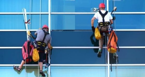 safety precautions when working at height-two men working at height