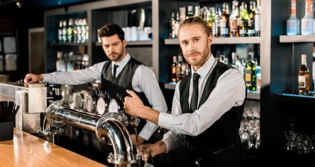 male bartenders working