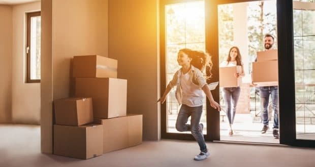 Things to know before moving to an apartment-A family moving into a new home