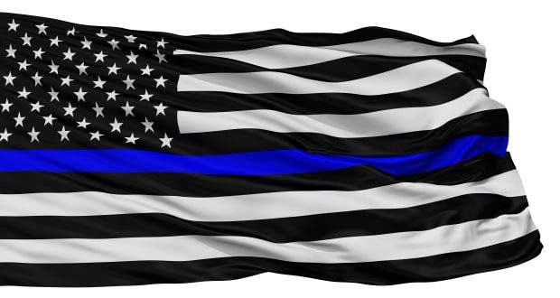 The Thin Blue Line-Blue Lives Matter Isolated Flag With White Background