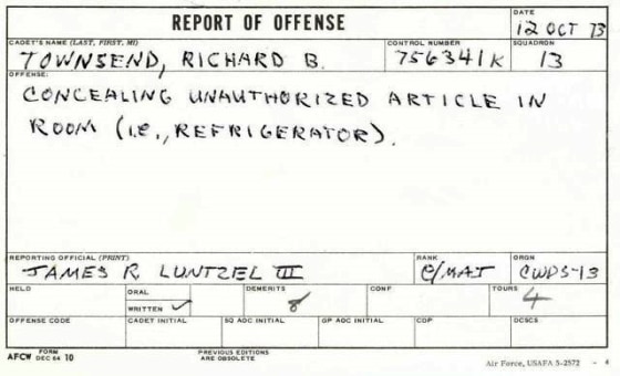 Form 10 Report of Offense