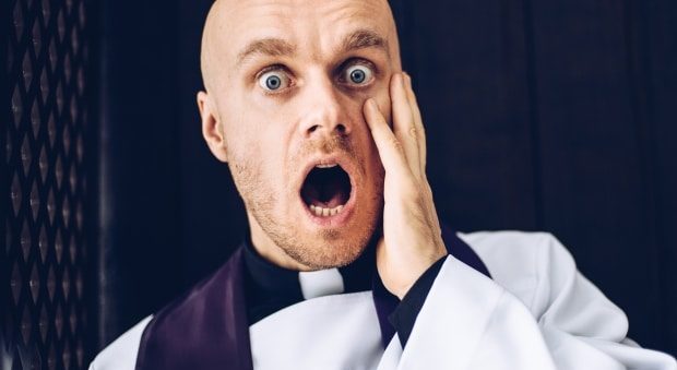 priest shocked in confessional