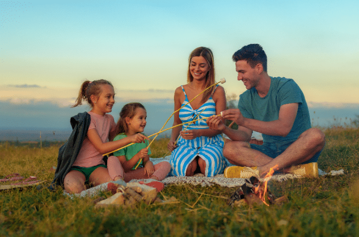 Activities to strengthen the blended family - a family having a picnic