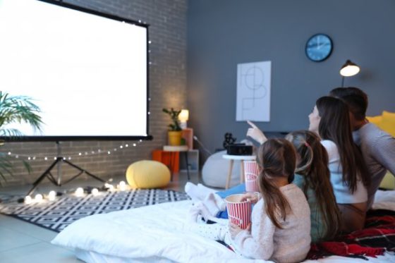 Activities to strengthen the blended family bond-A family watching a movie