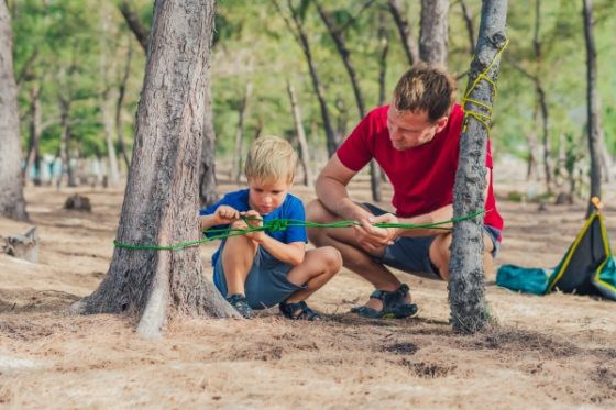 Preparing your family for the unexpected- dad teaching son survival skills