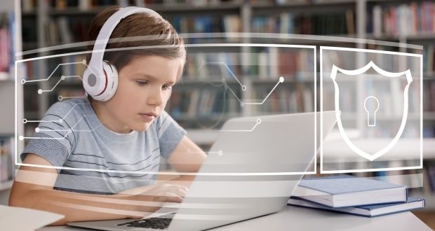 Safer Internet Day- A boy using the internet safely
