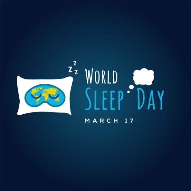 World Sleep Day - A pillow and a text of World Sleep Day