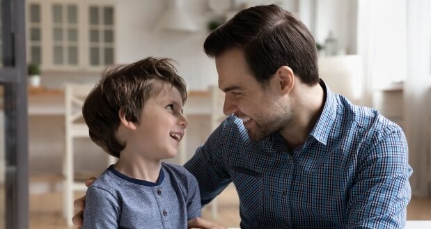 Conversation Tips With Your Stepchild-Stepdad engaged in conversation with stepdad