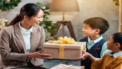 Stepmother’s Day -Stepmom receiving Stepmother's Day gift