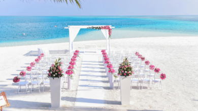 Wedding Reception Décor Ideas - beautiful wedding setting on a beach