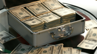 Transitioning To An Asset-Backed Currency - briefcase full of $100 bills and bills on the table