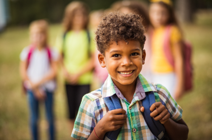 back to school - School boy smiling