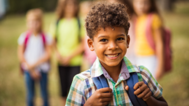 back to school - School boy smiling