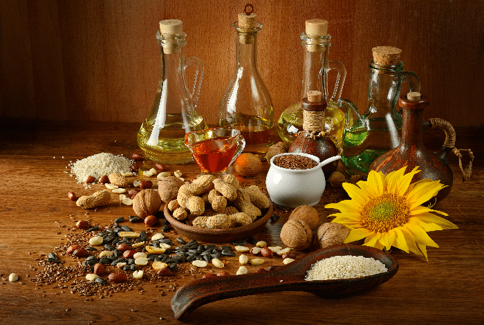 Seed oils-Still life seeds and oils useful for health