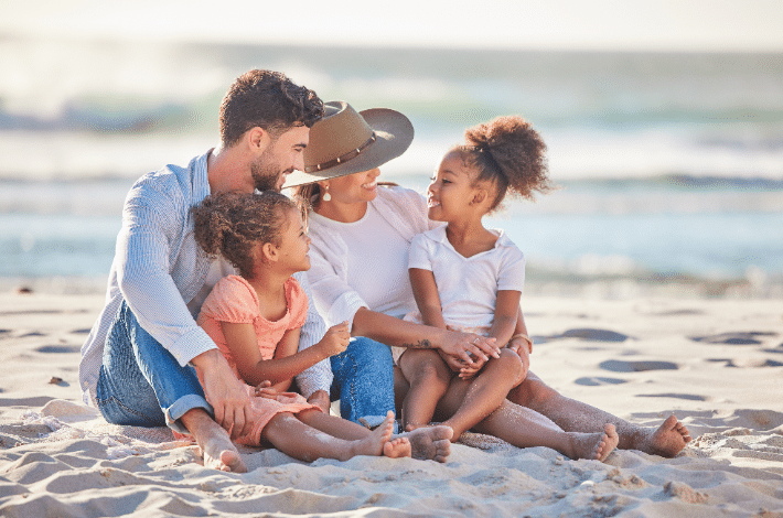 Traveling With Kids - Family on a beach