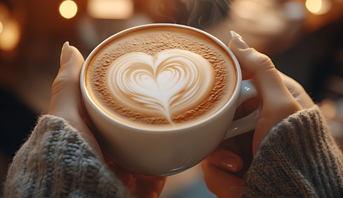 National Cappuccino Day - a woman heading a cup of Cappuccino