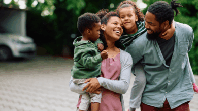Strengthening blended families- a happy blended family photo