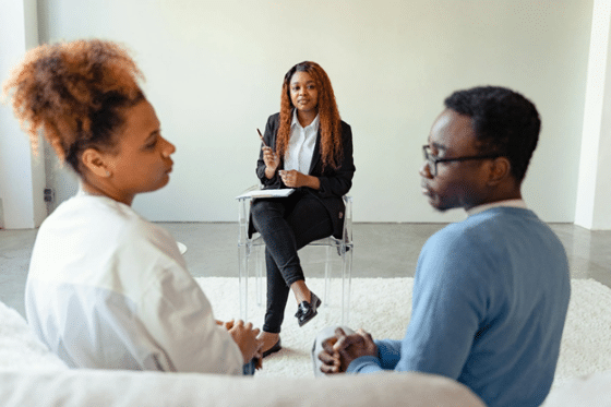 Couple engaged in mediation