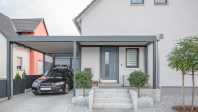 Choosing The Perfect Carport Design - Front view of a house with a carport.