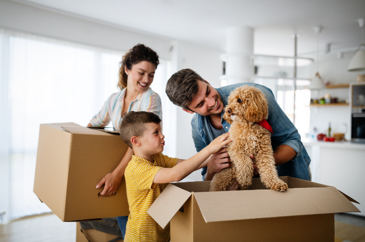 Room-by-Room Setup - family unpacking in their new home